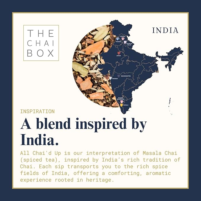 The Chai Box Loose Leaf 100% Organic Black Tea - Featured in Oprah's Favorite Things | Caffeinated Black Tea with Ginger, Cinnamon, Clove, Fennel & Cardamom (Pack of 1) 6 oz | Makes 25 Cups | Small Batch Loose Leaf Tea with Whole, Premium Spices