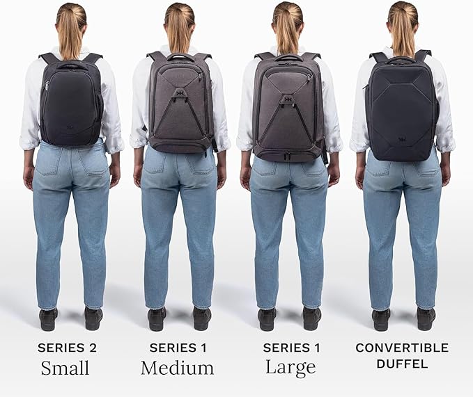 Knack Small Series 2 Laptop Backpack Fits up to 16 Inch Laptops - Knack Bags Carry-On Backpack, TSA Approved, Expandable Travel Backpacks With 2 Day Outfit Capacity, Midnight Black