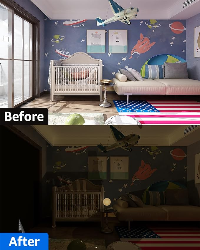 Sumobaby Blackout Curtains for Bedroom Portable 50"x60", No Drill Blackout