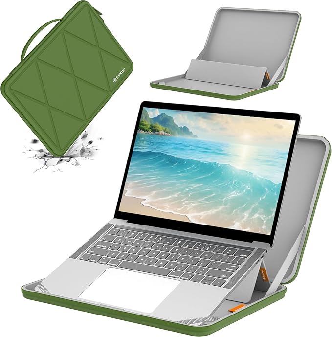 Smatree MS85T Hard EVA Protective Sleeve Case with Stand Compatible for 16 inch Acer Swift Edge 16 Laptop - SFA16-41-R6YS Waterproof Sleeve, Green