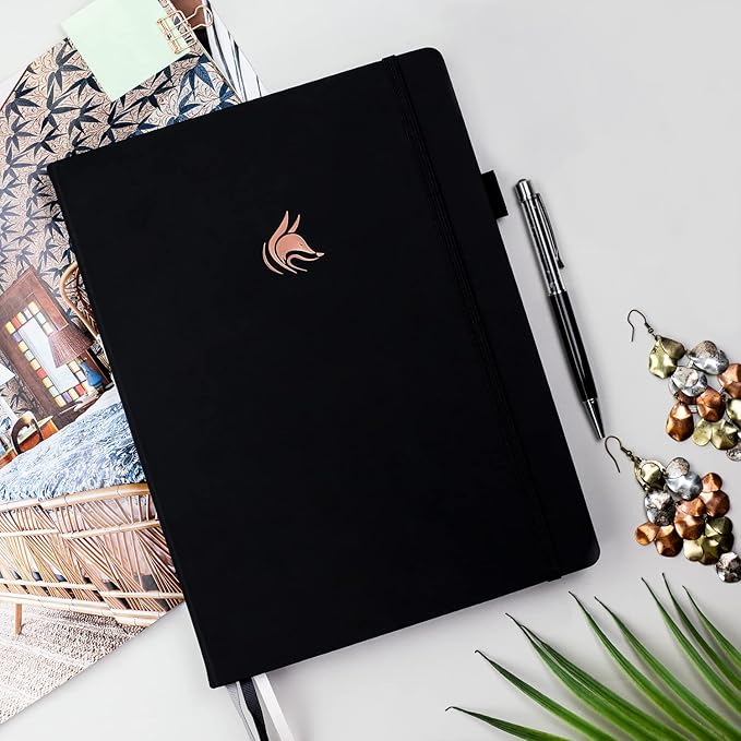 Clever Fox Planner Pro Premium – Luxurious Weekly & Monthly Planner with Budget Organizer for Productivity & Goals, Undated, A4 (Black)