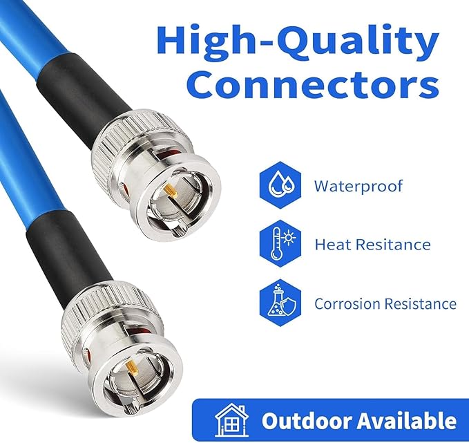 Superbat SDI Cable 50ft BNC Cable 75 Ohm Belden 1694A 3G/6G/12G SDI Camera Wire,Support 3G-SDI/6G-SDI/4K/6K Video Recorder Camera Monitor Converter Audio Broadcast etc.
