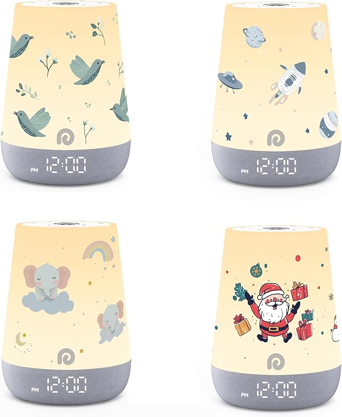 Dreamegg Nite 1 - Baby Sound Machine, Sleep Trainer, Night Light for Kids, Ok to Wake Alarm Clock, 34 Soothing Sounds, App Control, White Noise Sound Machine for Baby Kids Toddler (Coverlets Only)