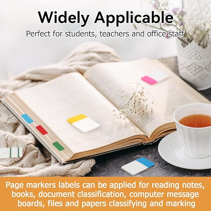 1 Inch Tabs for Notebooks, 960 Pieces Sticky Note Tabs File Index Tabs for Books, Binders, Papers, Documents, File Folders (48 Sets 12 Colors)