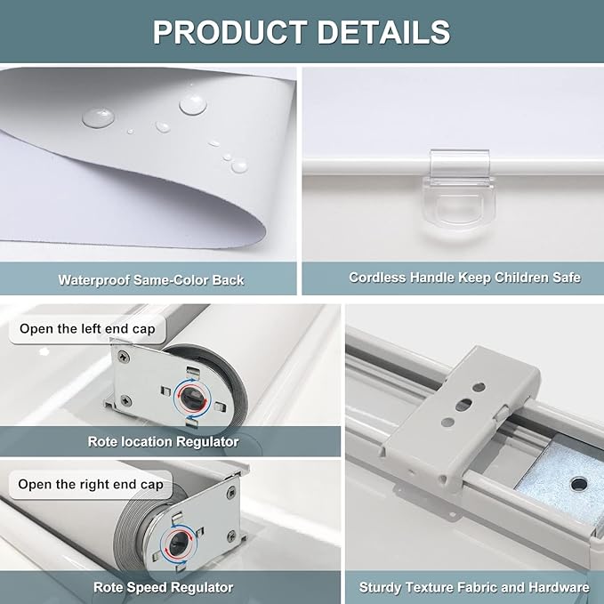 Customize Cordless Roller Shades Blackout Blinds