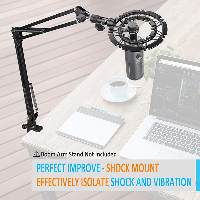 Razer Seiren X Shock Mount Reduces Vibration Noise Matching Mic Boom Arm Stand Compatible for Razer Seiren X Mic by YOUSHARES