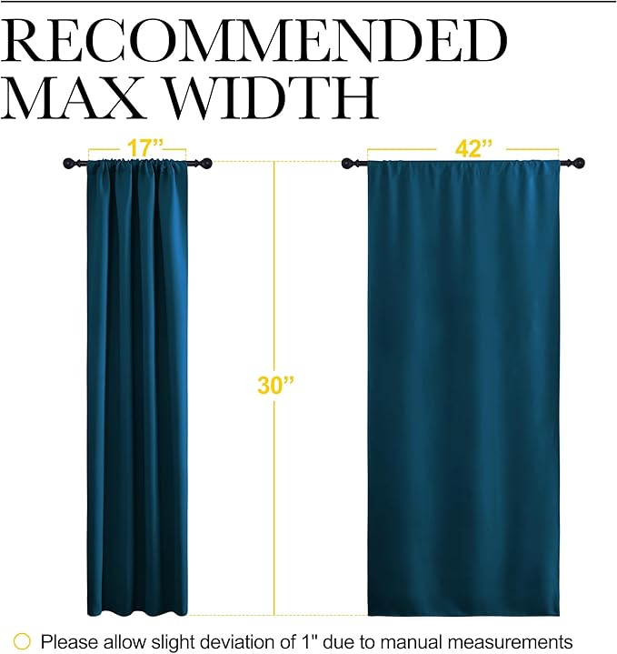NICETOWN 2 Panels Blackout Curtains, Rod Pocket Thermal Insulated Drapes