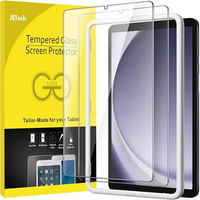 JETech Screen Protector for Samsung Galaxy Tab A11 / Tab A9 8.7-Inch 2025/2023 with Easy Installation Frame, Tempered Glass Film, HD Clear, 2-Pack