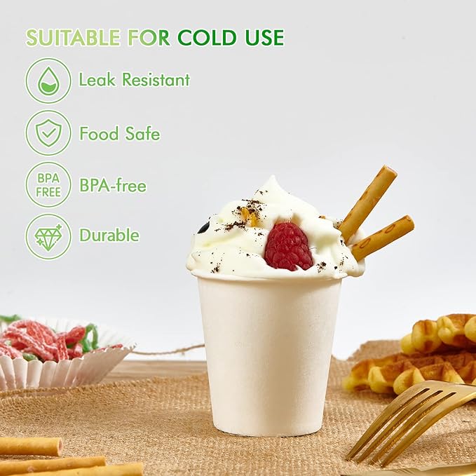 TV TOPVALUE 600 Pack 5 oz Paper Cups, Disposable Bathroom Mouthwash White Hot Drinking Cups for Home, School and Office