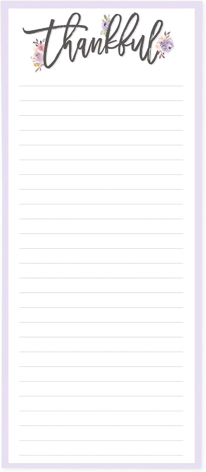 Graphique Magnetic Notepad, Religious – 100 Sheets, 4” x 9.25” x .5” – Front Says, “Thankful”, Sticks to Any Magnetic Surface, Perfect for Shopping and Grocery Lists, Makes a Great Gift (MP1345)