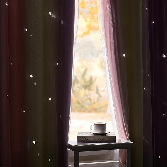 XiDi Pink Blackout Curtains for Bedroom Decor