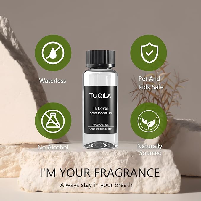 Tuqila Hotel Luxury Essential Oil for Waterless Diffusers, La Lover Scent 120ML Fragrance Oil for Cold Air Diffuser, Natural Home Aromatherapy Scented