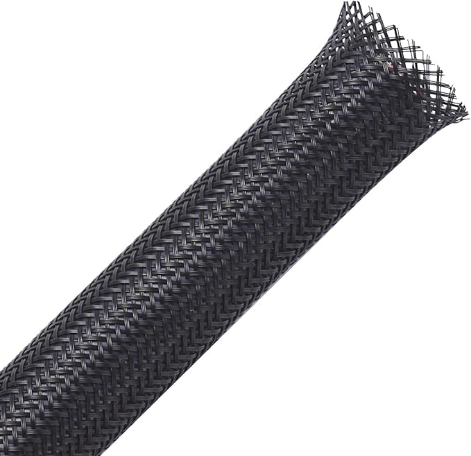 100ft - 1 inch PET Expandable Braided Sleeving – Black – Alex Tech Braided Cable Sleeve