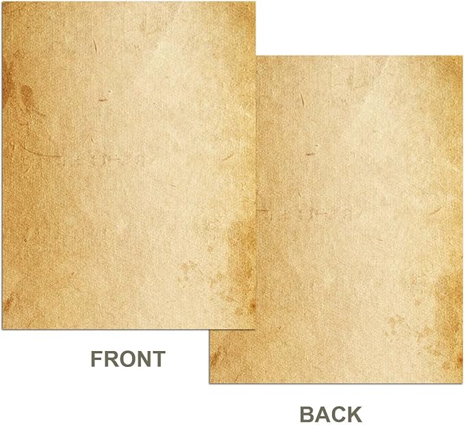 Loose Leaf Paper, Stationery Writing Paper, Vintage Antique Letterhead Paper 8.5" x 11",200 Sheets, A4 Unpunched Refills Paper for Ring Binder/Discbound, Decorative Printer Paper