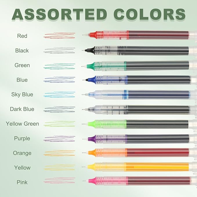 PATIKIL 6Pcs Colored Gel Ink Pens, 0.5mm Extra Fine Point Smooth Writing Japanese Quick Drying Liquid Ink Rollerball Pens for Office Stationery Classroom Teachers, Dark Blue