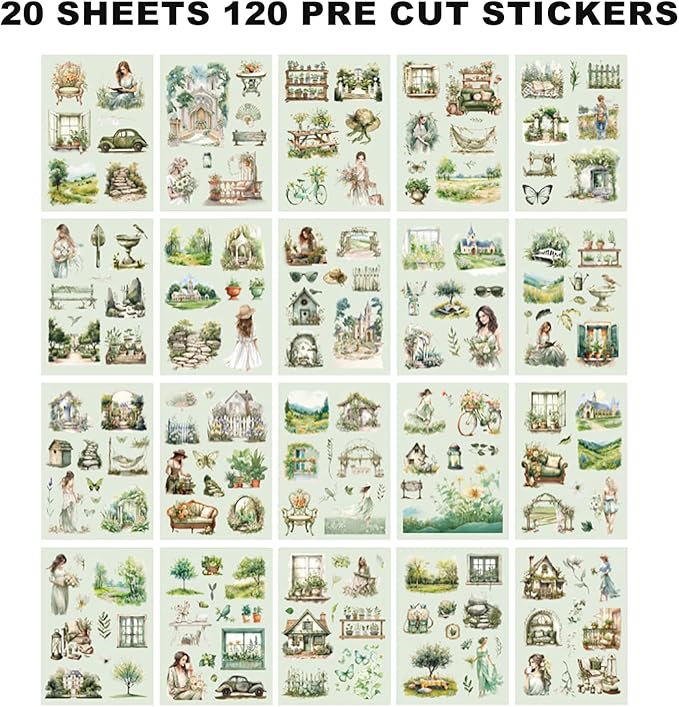 Auguro 4 Books for Seasons Stickers for Scrapbooking 480 Pre-Cut Pet Transparent Stickers for journaling Spring Summer Fall and Winter Sticker