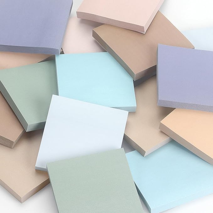 Vintage Colors Sticky Notes 3x3 inch, 8 Pads, Self-Stick Note Pads, Super Sticky Self-Adhesive Sticky Notes, 8 Pads/Pack, 80 Sheets/Pad