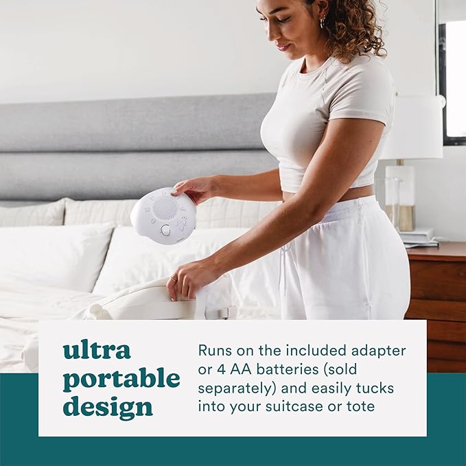 Homedics Sleep Better Portable Sound Machine, Night Light,12 Soothing Sounds Including White Noise, Rain, and Thunderstorm, Ultra-Portable Design, Auto-Off Timer, Ideal for Travel & Baby Sleep