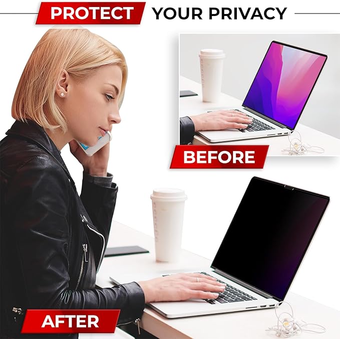 SightPro Magnetic Privacy Screen for MacBook Air 13 Inch (2018, 2019, 2020, 2021, M1) Removable Laptop Privacy Filter Shield and Protector