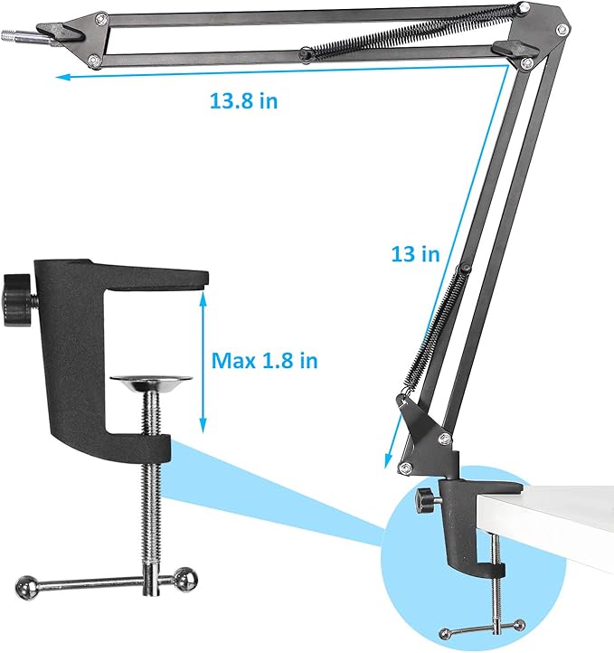 Razer Seiren X Boom Arm with Pop Filter - Mic Stand with Foam Cover Windscreen for Razer Seiren X Streaming Microphone by YOUSHARES