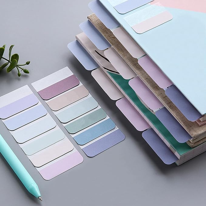 AccEncyc 240 Pcs Colored Index Tab 1"x1.8" Large Book Sticky Tabs Repositionable Page Tabs Flags Page Markers Labels for Notebooks, Filing, Classification,12 Colors