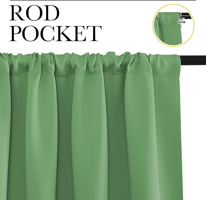 NICETOWN RV Blackout Curtains for Camper Windows, Froest Green, Short Blackout