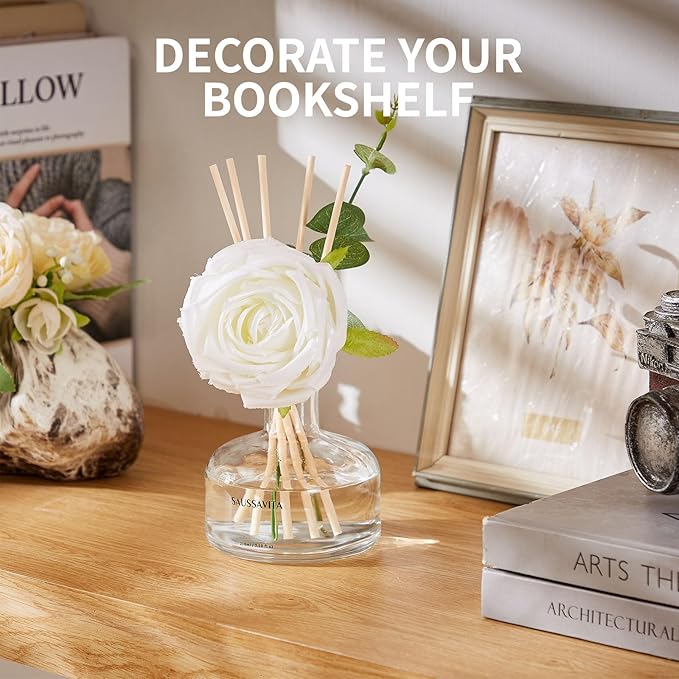 Reed Diffusers Set, 7.10 oz Flower Scented Diffuser with 7 Sticks, Long Lasting Home Fragrance for 120 Days, Perfect for Bathroom, Shelf Decor, Air Fresheners