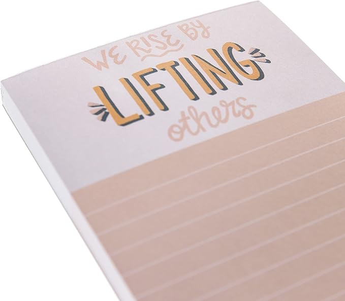 Graphique “We Rise” Magnetic Notepad | 100 Tear-Away Sheets | Grocery, Shopping, To-Do List | Magnetic Writing Pad for Fridge, Kitchen, Office | Lined Paper | Great Gift | 4” x 9.25”