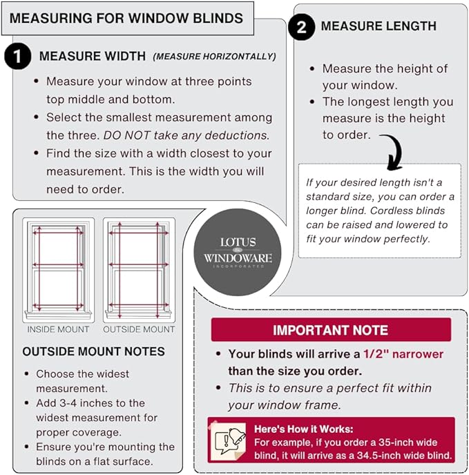 Lotus & Windoware Cordless Mini Blind, Window Blinds