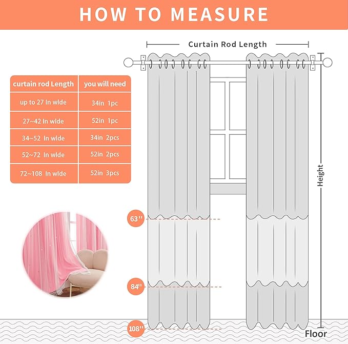XiDi Pink Curtains for Girls Room, Kids Bedroom Blackout Curtains, Hot Pink