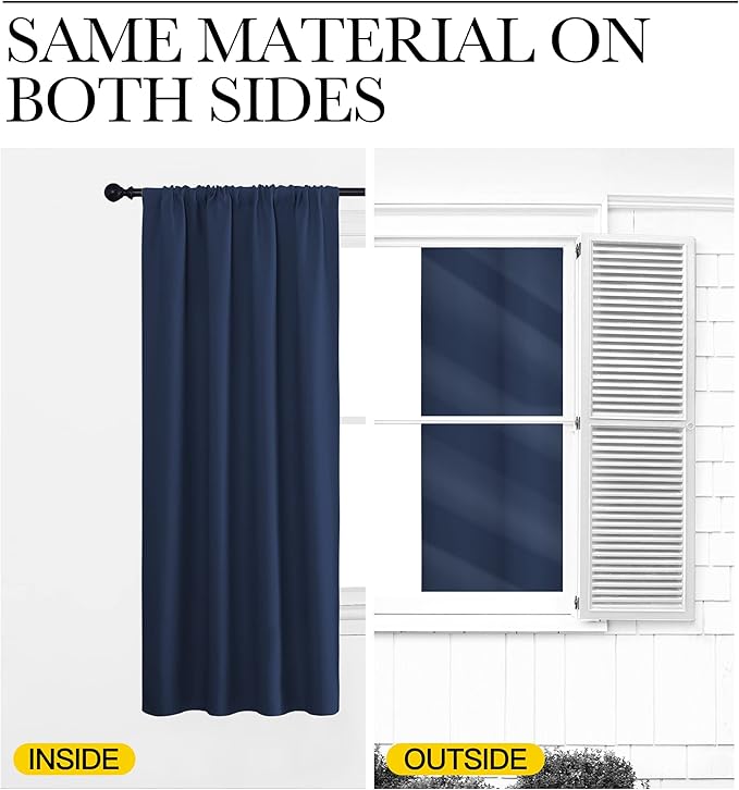 NICETOWN Navy Curtains Blackout Draperies