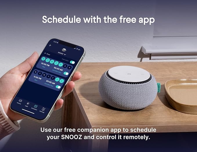 SNOOZ Smart White Noise Sound Machine - Real Fan Inside for Non-Looping White Noise, Sleep Aid for Adults, Travel, Sleeping, Bedroom, Portable, Baby Registry Essential - Cloud