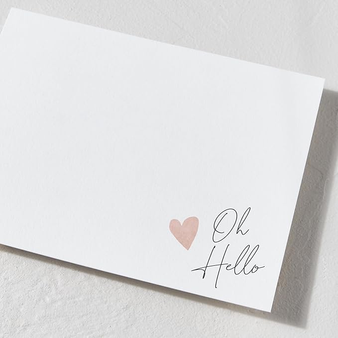 Minted Signed Heart Stationery Cards,10 Ct,Blank Cards and Envelopes For Thank You Notes,Invitations & Handwritten Messages,Note Cards & Stationery Set,Gifts for Women,Blush Pink Color Theme,10 Count
