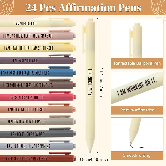 Kosiz 72 Pcs/36 Set Positive Affirmation Gifts Gratitude Spiral Notebooks with Pens Motivational Encouragement Notepads Daily Affirmations Journal for Women Valentine Galentine Gifts (Rainbow)