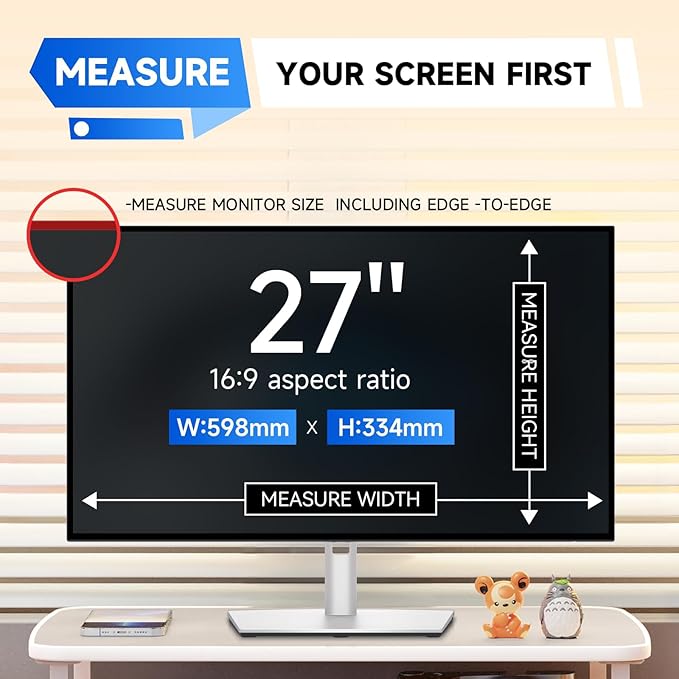 IPROKKO 【2 Pack】 27 inch Anti-Blue Light monitor Screen Protector for 16:9 Widescreen,Removable Anti Glare Blue Light Blocking Screen Filter，LED PC Anti-UV Eye Protection Filter Film