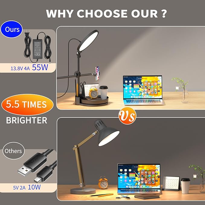 Selfie Light Kit for Desk and Laptop,55W Dimmable Full Screen Ring Light,with Rotating Storage Box,Pen Holder Stand,Phone Holder and Controller (Pink, 10.5)