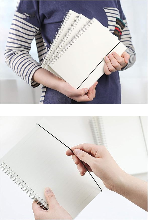 Yansanido Spiral Notebook, 4 Pcs 10.1 Inch x 7.6 Inch B5 Thick Plastic Translucent Frosting Hardcover Dot Paper 80 Sheets -160 Pages Journals for Study and Notes (B5 7.3"X 10"-Dot Grid 4pcs)