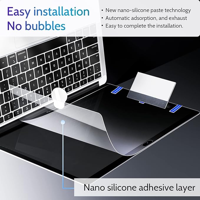Peslv 3-Pack Anti Blue Light Screen Protector for MacBook Air 13 Inch(2018-2021,M1)&MacBook Pro 13In(2016-2022,M1,M2), 13.3" Mac Laptop Glare Filter Uv Blocker Shield Cover Eye Protection Film