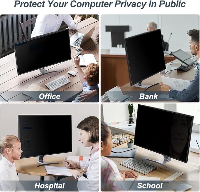 JEAPKA [2-Pack] 21.5 Inch Privacy Screen for Monitor Computer Screen Privacy Filter for 16:9 Widescreen Monitor Desktop PC Monitor Privacy Film Monitor Privacy Shield and Anti-Glare Protector