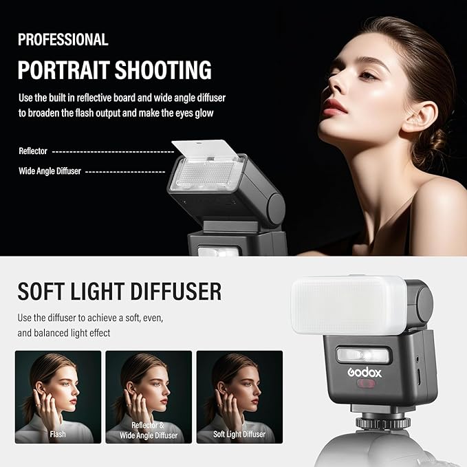 Godox IT32 TTL Camera Flash for Fujifilm with X5F Trigger & Diffuser kit,Magnetic Hotshoe & Trigger 2-in-1,2.4G Wireless,HSS 1/8000s,GN18,LED Modeling Lamp,Colorful Touch Screen,Rotatable Flash Head