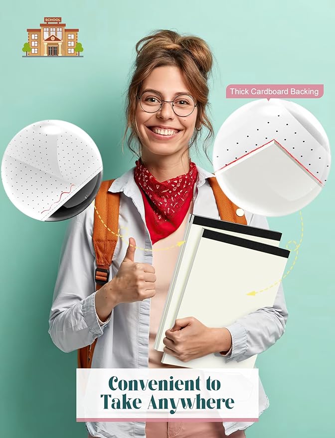 Dotted Journal Notepads 8-1/2 x 11, 3 Pack, Dot Journal Paper 8.5 x 11, Letter Size Large, Dotted Grid Note Pad for Planning Journaling, 70 GSM Pads of Paper, 1/5" Dots Writing Notes, 30 Sheets/Pad