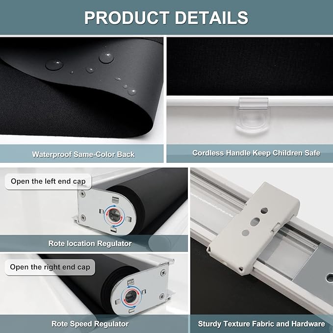 Customize Cordless Roller Shades Blackout Blinds