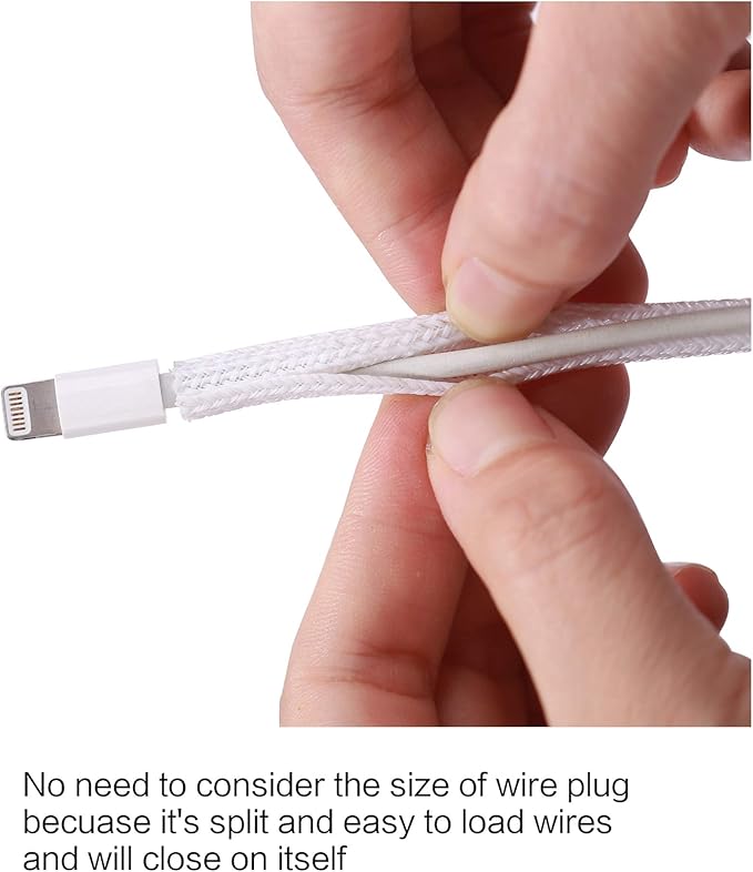 Alex Tech 25ft - 1/8 inch Cord Protector Wire Loom Tubing Cable Sleeve Split Sleeving for USB Cable Power Cord Audio Video Cable - Protect Cat from Chewing Cords - White
