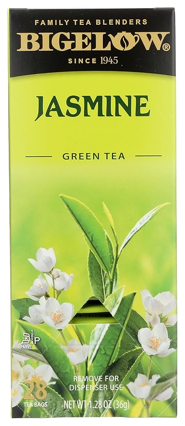 Bigelow Tea Green Jasmine 28ct (Pack of 1), Medium-Caffeine, All Natural, Antioxidant-Rich, Individual Foil-Wrapped Bags