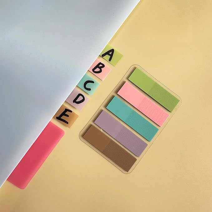 ELII 500 PCS Sticky Tabs 2 Inch Index Tabs,Page Markers File Tabs Self Adhesive, Labels for Pages Notebook