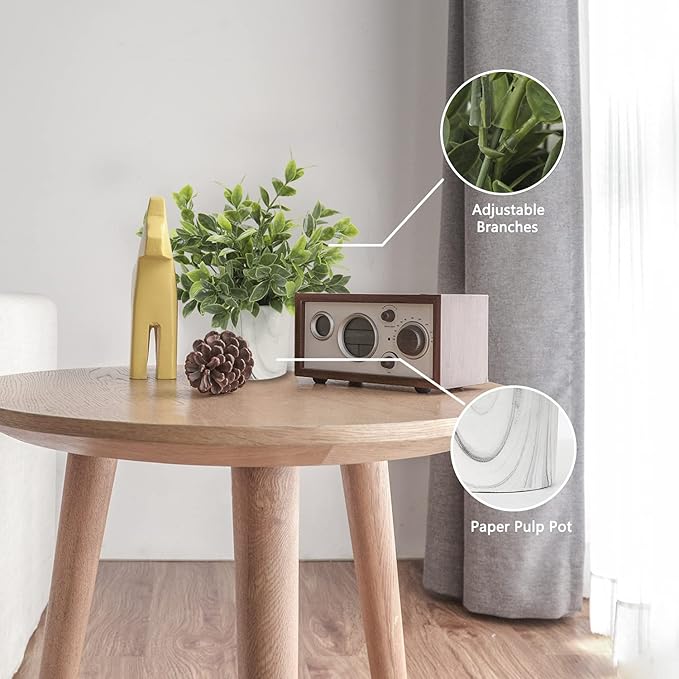 Hollyone Faux Plants Indoor Artificial Mini Potted Plants Plastic Green Plant Small Fake Plants Eucalyptus Decor in Pots for Home Table Room Bathroom Decor