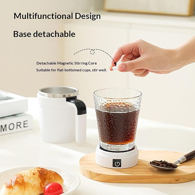 Self Stirring Coffee Mug with Lid,304 Stainless Steel Self Stirring Cup,Rechargeable Coffee Mug with Temperature Display,Suitable for Home and Office (Green)