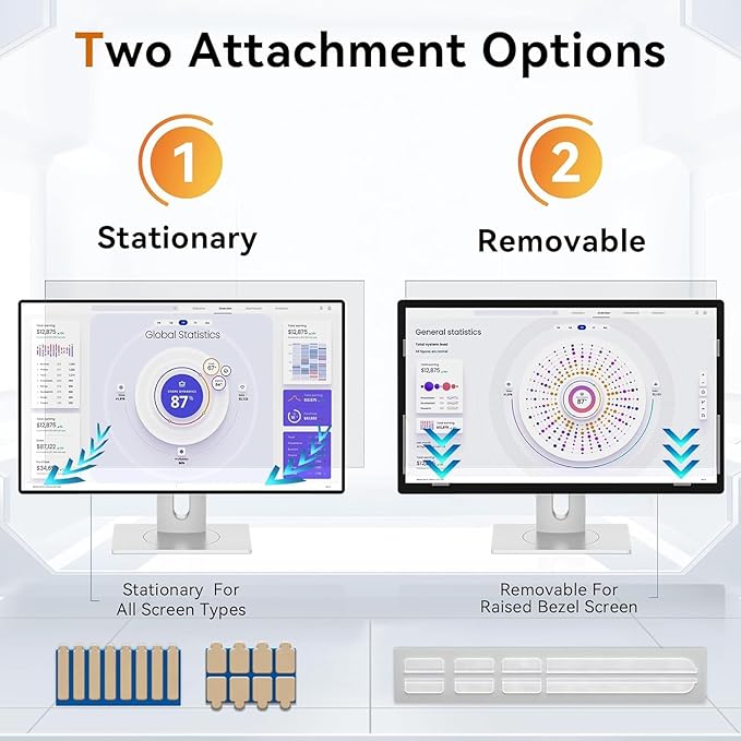 [5-Pack] 22 Inch Computer Privacy Screen for 16:10 Widescreen Monitor, Anti Glare Anti-UV Eye Protection Desktop PC LED Monitor Filter, Removable Anti-Scratch Screen Film 22in