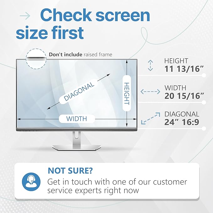 VINTEZ [2 Pack] 24 Inch 16:9 Privacy Screen for Computer Monitor and Laptop - Anti Glare Protector Film Blue Light Filter Eye Protection - Computer Screen Privacy Shield