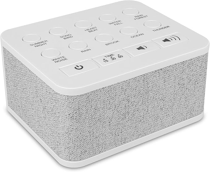 LUXSWAY Sound Machine, White Noise Machine with 10 Natural Soothing Sounds, Volume Control & 3 Timers Setting, Memory Function Sleep Machine for Baby Kids Adults & Home Office Travel